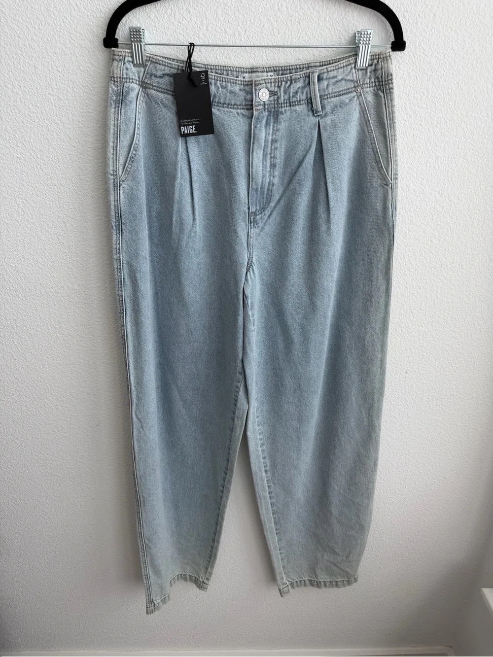 NWT PAIGE Bella Pleat Trouser Pants Size 28
